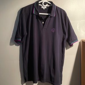 Men's Polo Shirt - Navy with Purple Trim